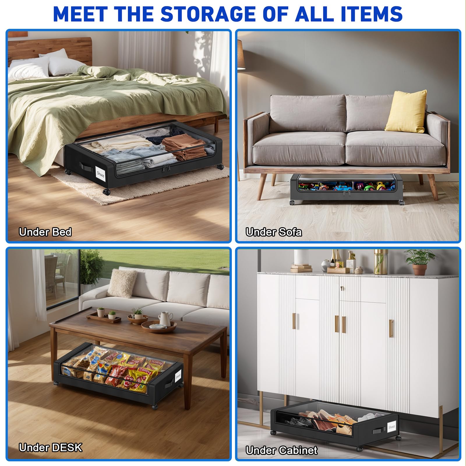Beborxue compact dimensions fit under beds and sofas to save space