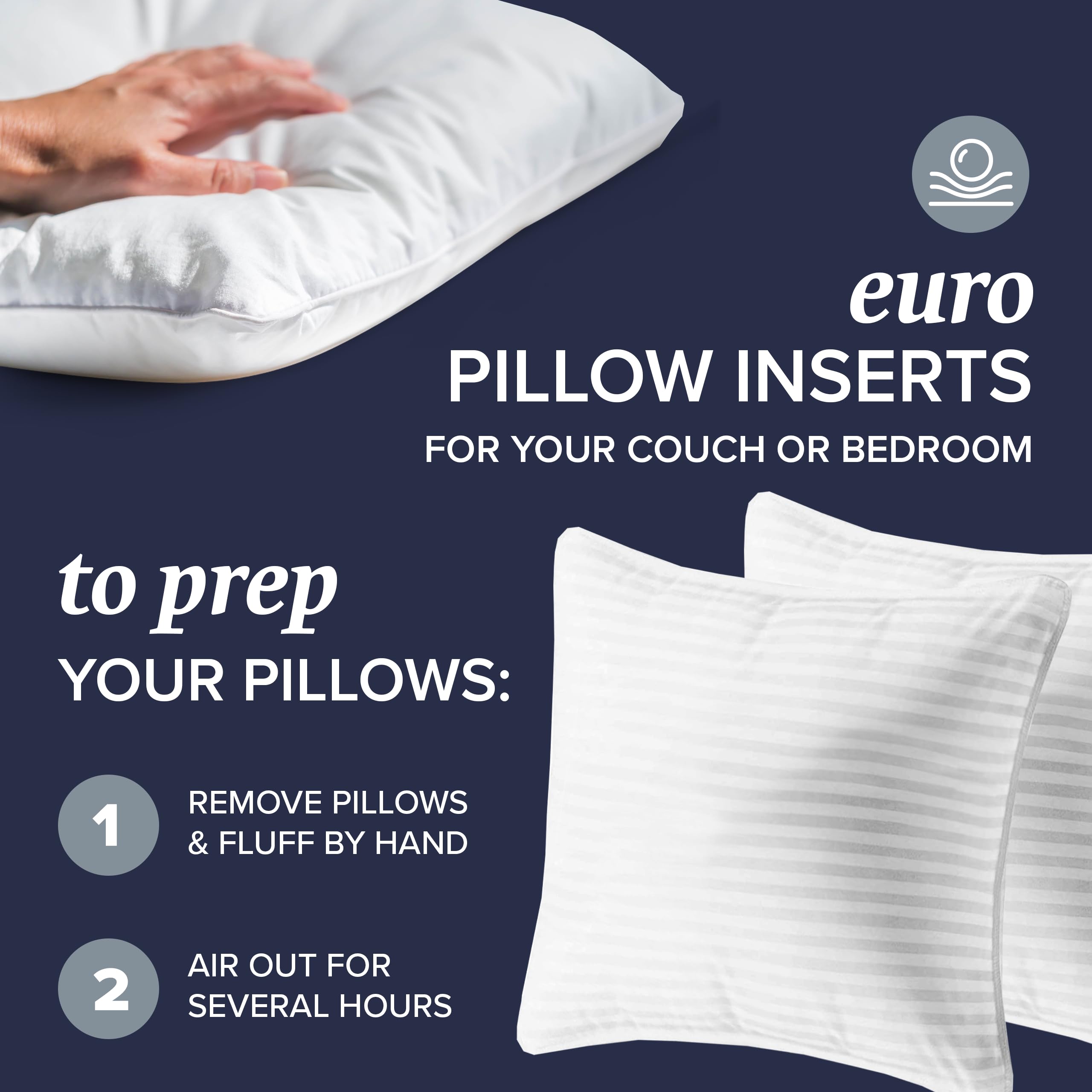 Beckham euro pillow with machine-washable microfiber outer for easy cleaning.
