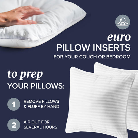 Beckham euro pillow with machine-washable microfiber outer for easy cleaning.