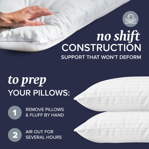 Beckham Hotel Collection down-alternative fill closeup showing plush softness and breathable feel.