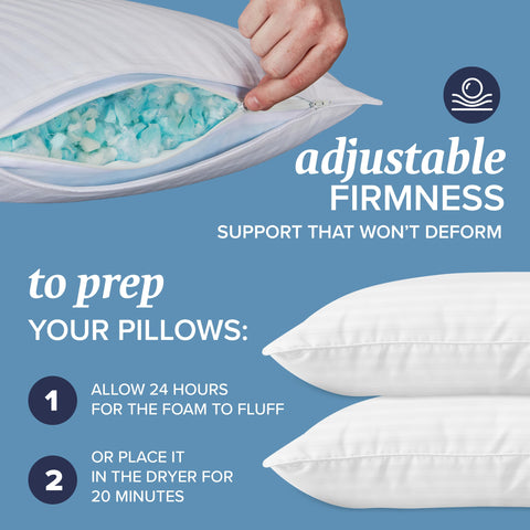 Beckham king-size pillow with cooling foam for hot sleepers