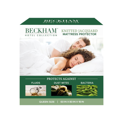 Beckham Hotel Collection mattress protector shows hotel-grade texture for premium comfort.