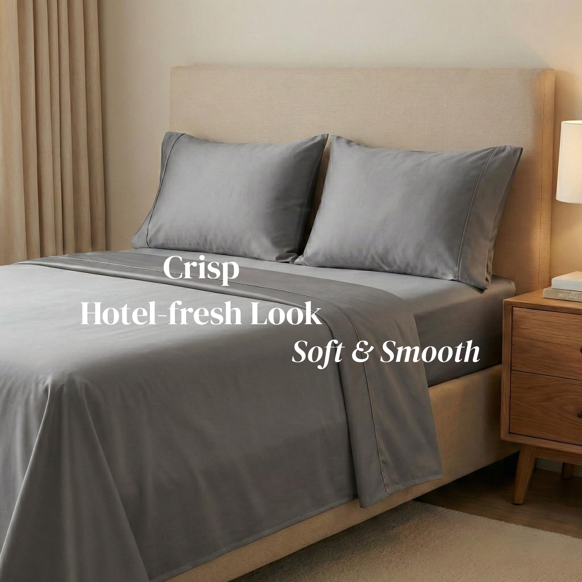 Beckham Hotel Collection pillowcase weave detail highlights smooth texture.