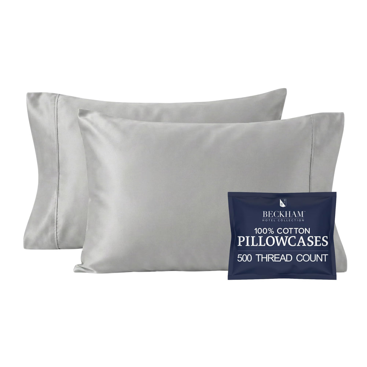 Beckham Hotel Collection pillowcase close-up shows silky sateen finish for cooler sleep.