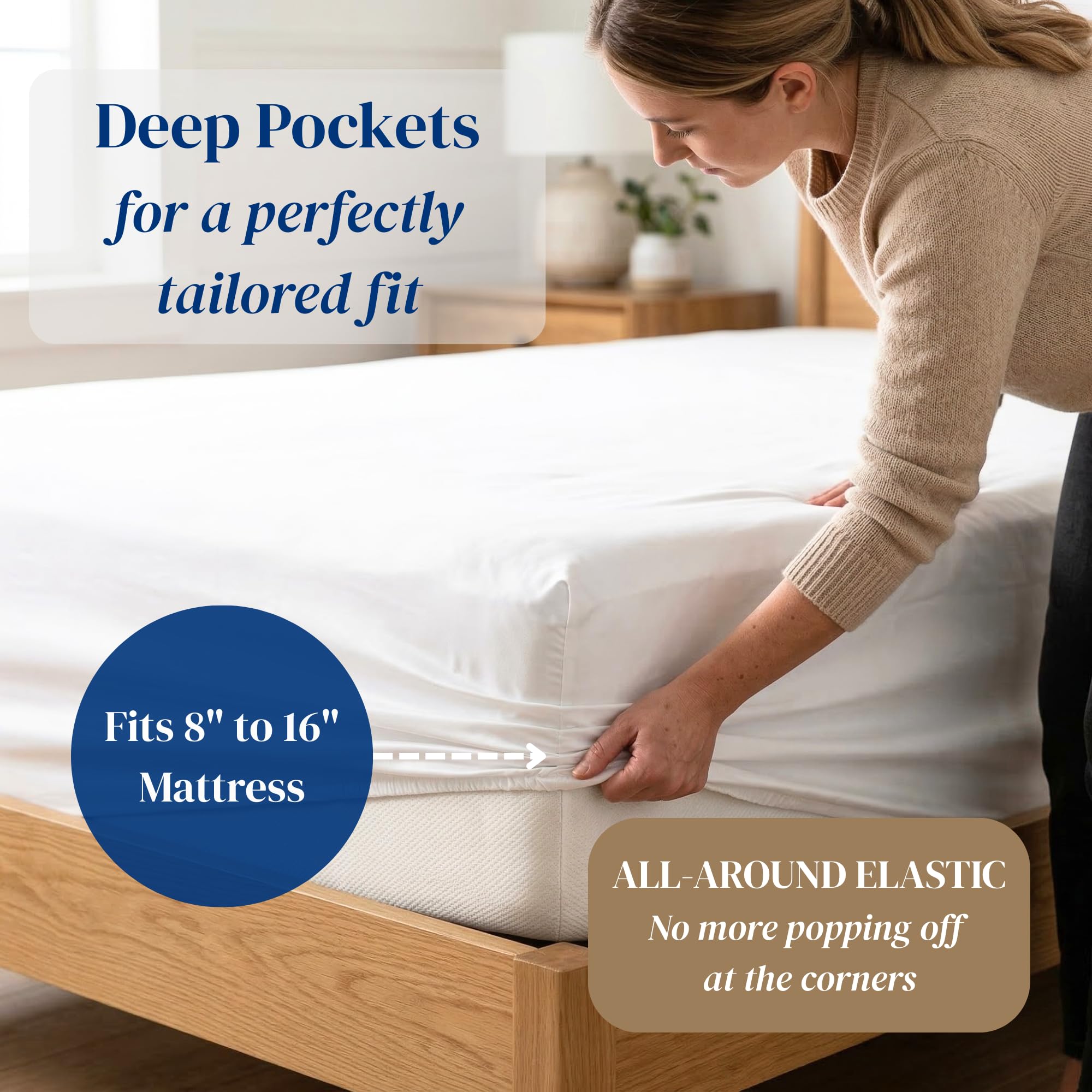 Beckham Hotel Collection 100s yarn weave detail indicates lightweight durability.