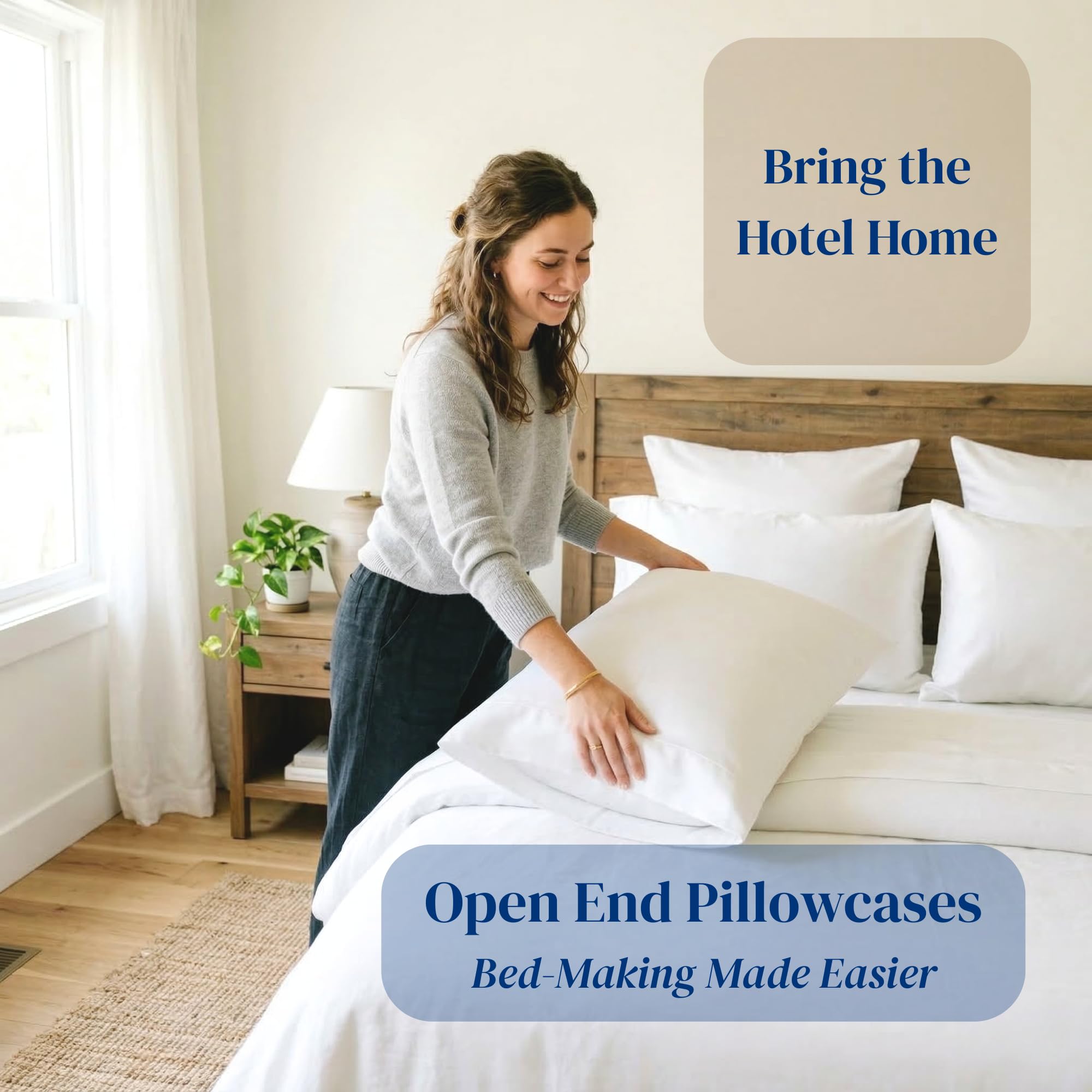 Beckham Hotel Collection fitted sheet with extra-deep pockets stays secure on deep mattresses.