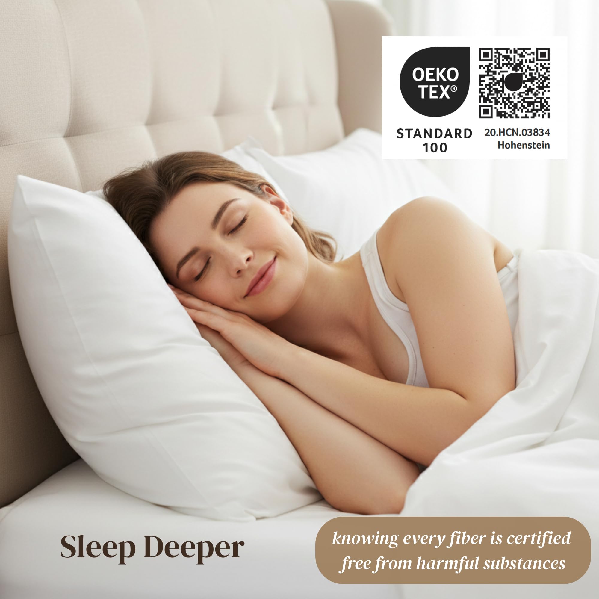 Beckham Hotel Collection OEKO-TEX certified sheets ensure safe daily use.