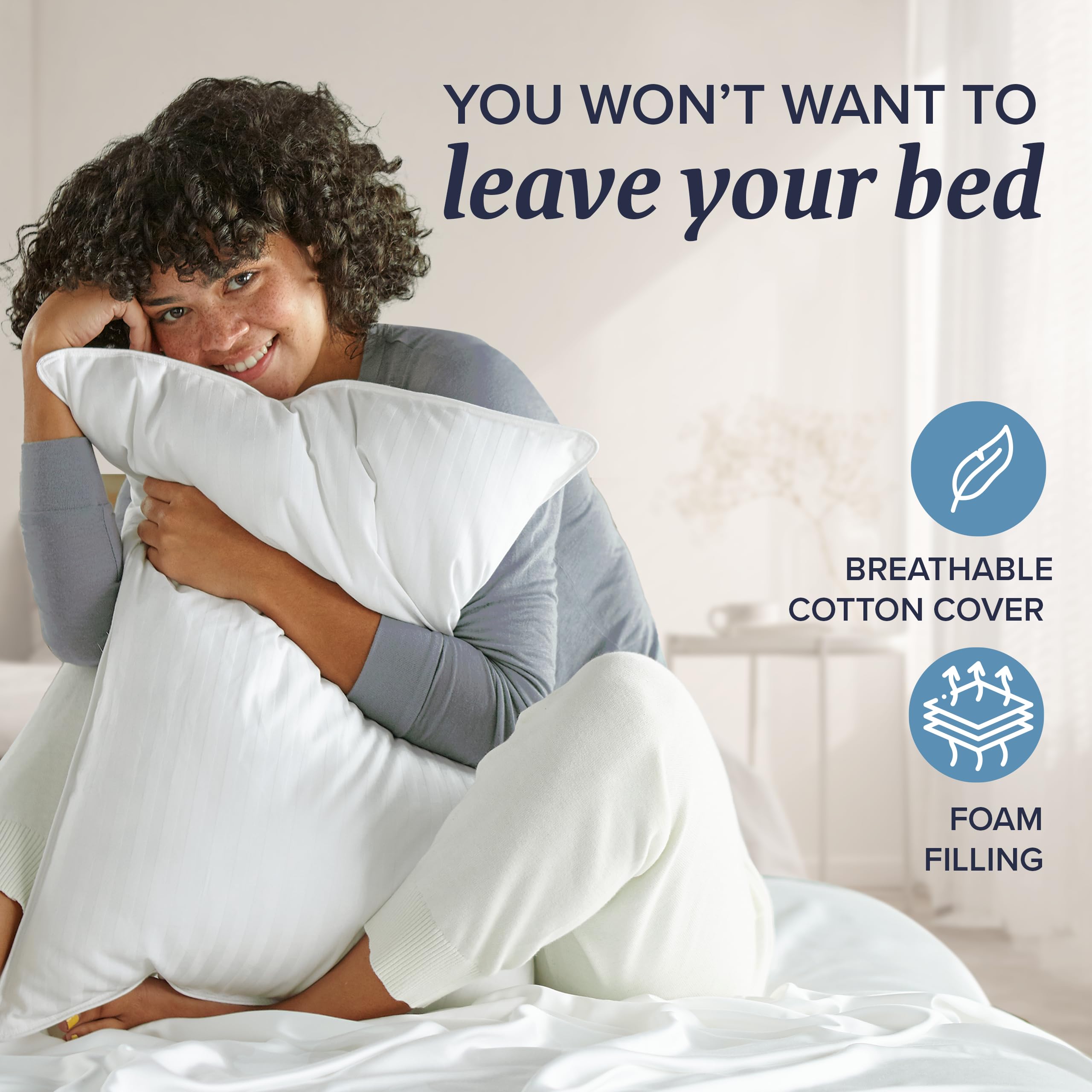 Beckham Hotel Collection no-shift design, durable hotel-grade support during the night