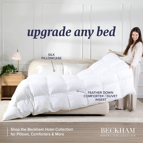 Beckham Hotel Collection silk pillow case, smoothing surface reduces sleep creases