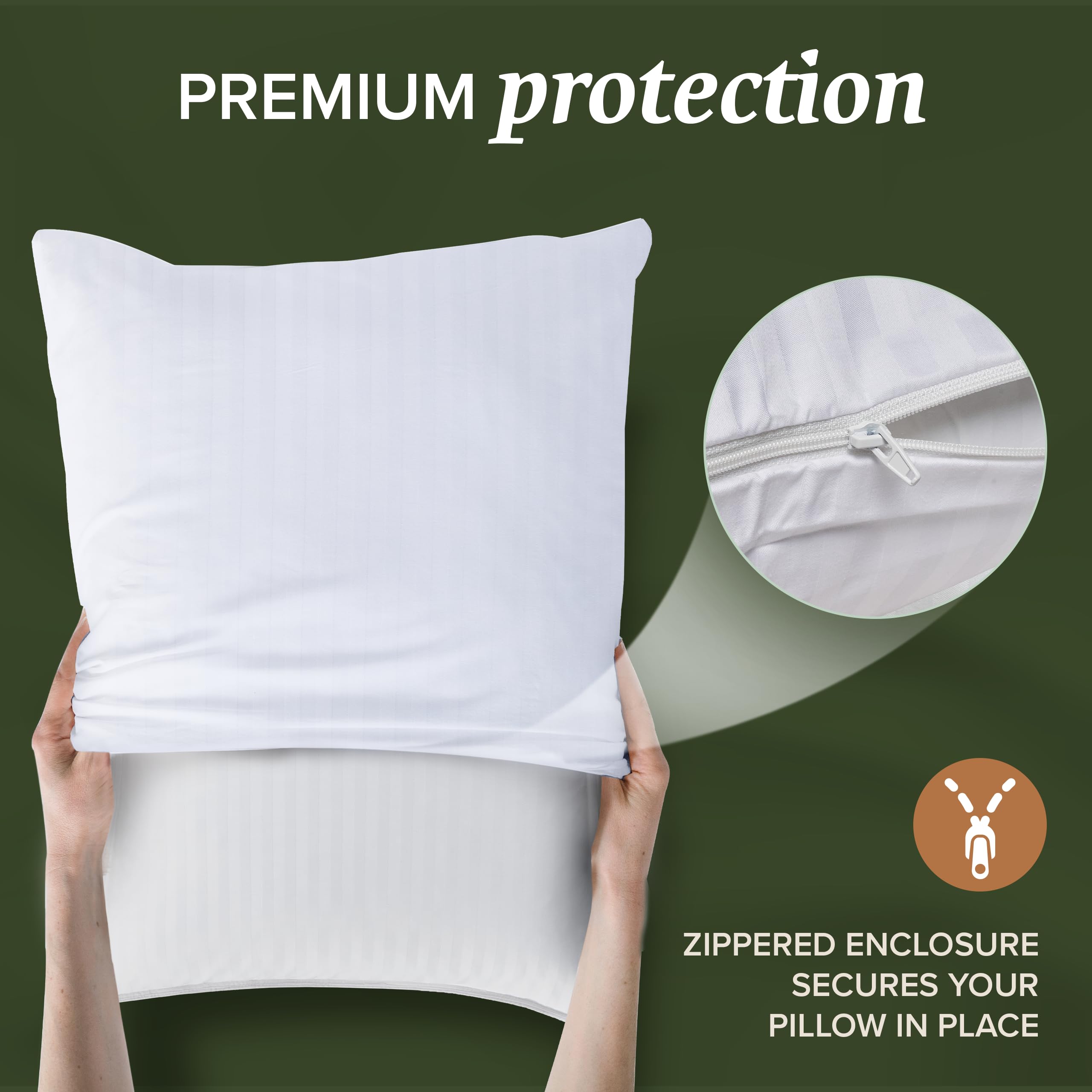 Beckham cotton cover delivers quiet, plush protection against pillow wear.