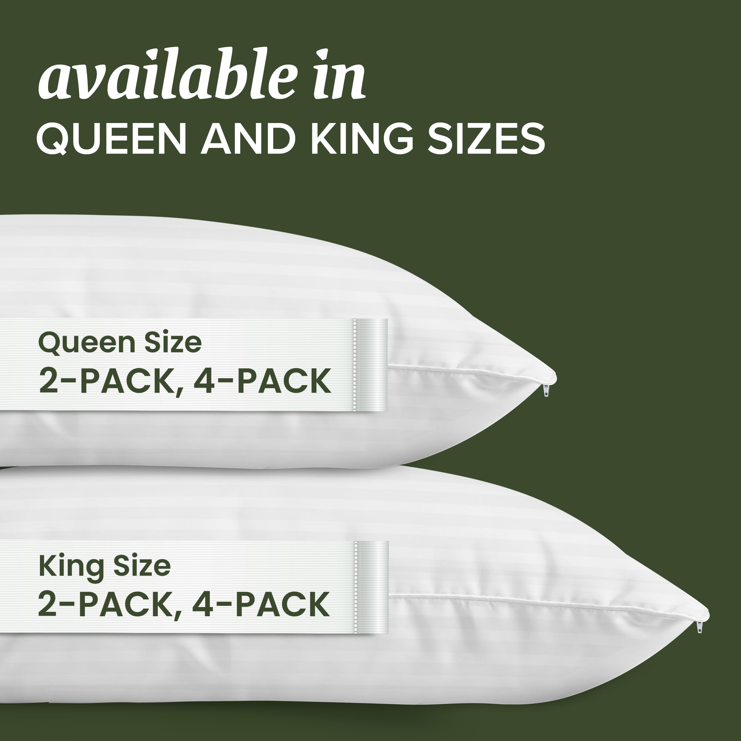 Beckham Hotel Collection pillow protector zipper detail for secure barrier against particles.