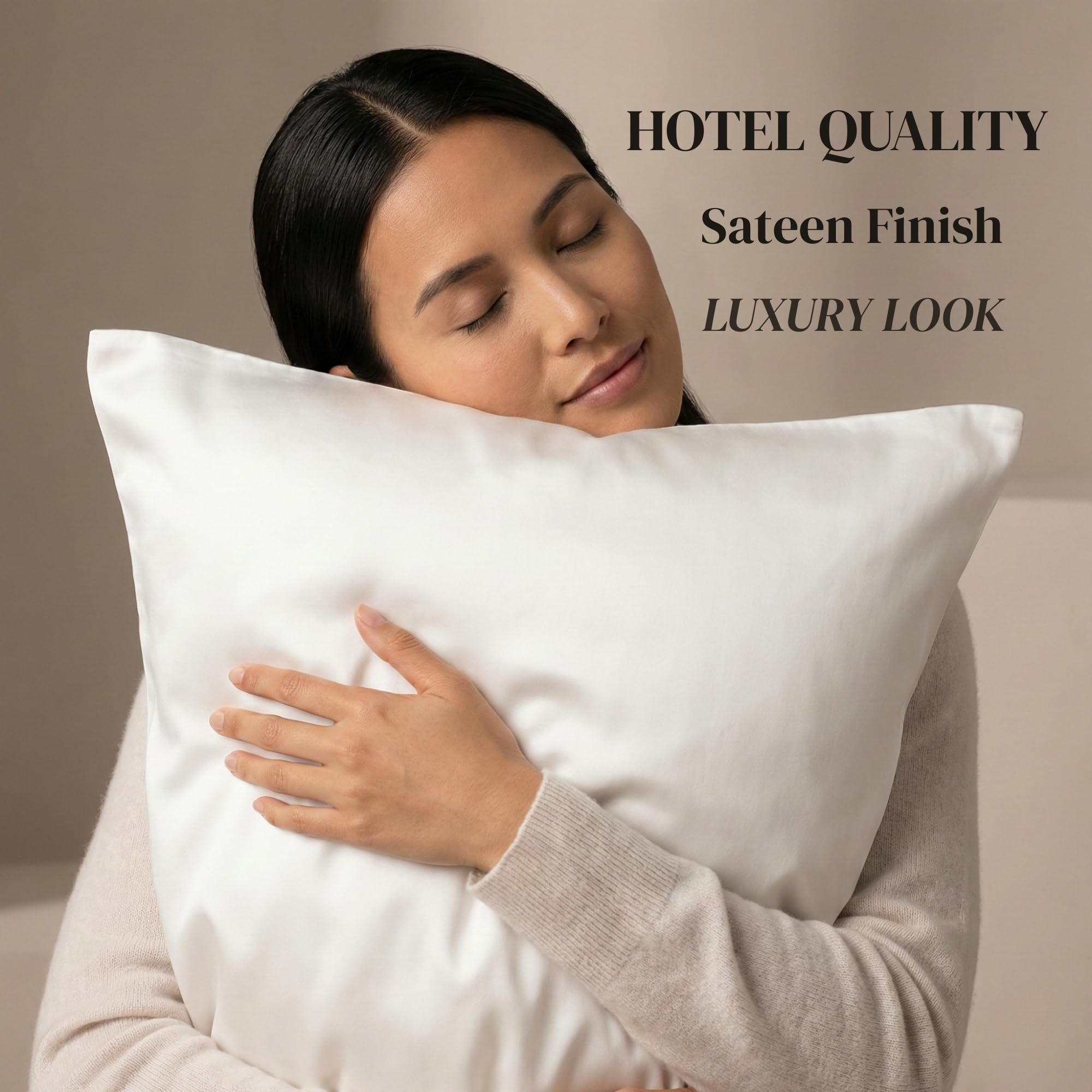 Beckham pillowcase 500TC sateen offers silky smooth texture and durability.
