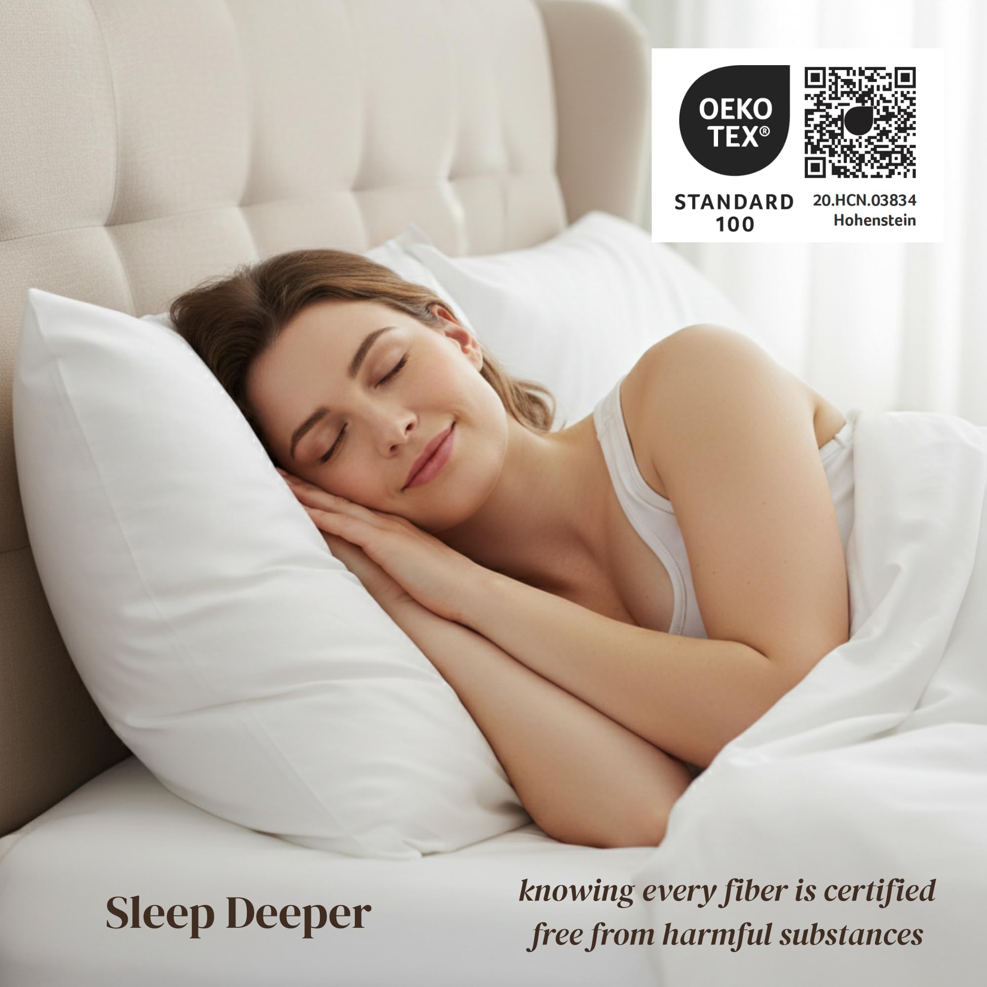Beckham breathable cotton pillowcase helps with temperature regulation and moisture wicking.
