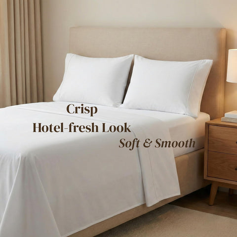 Beckham white pillowcase delivers bright, hotel-style presentation for any bed.