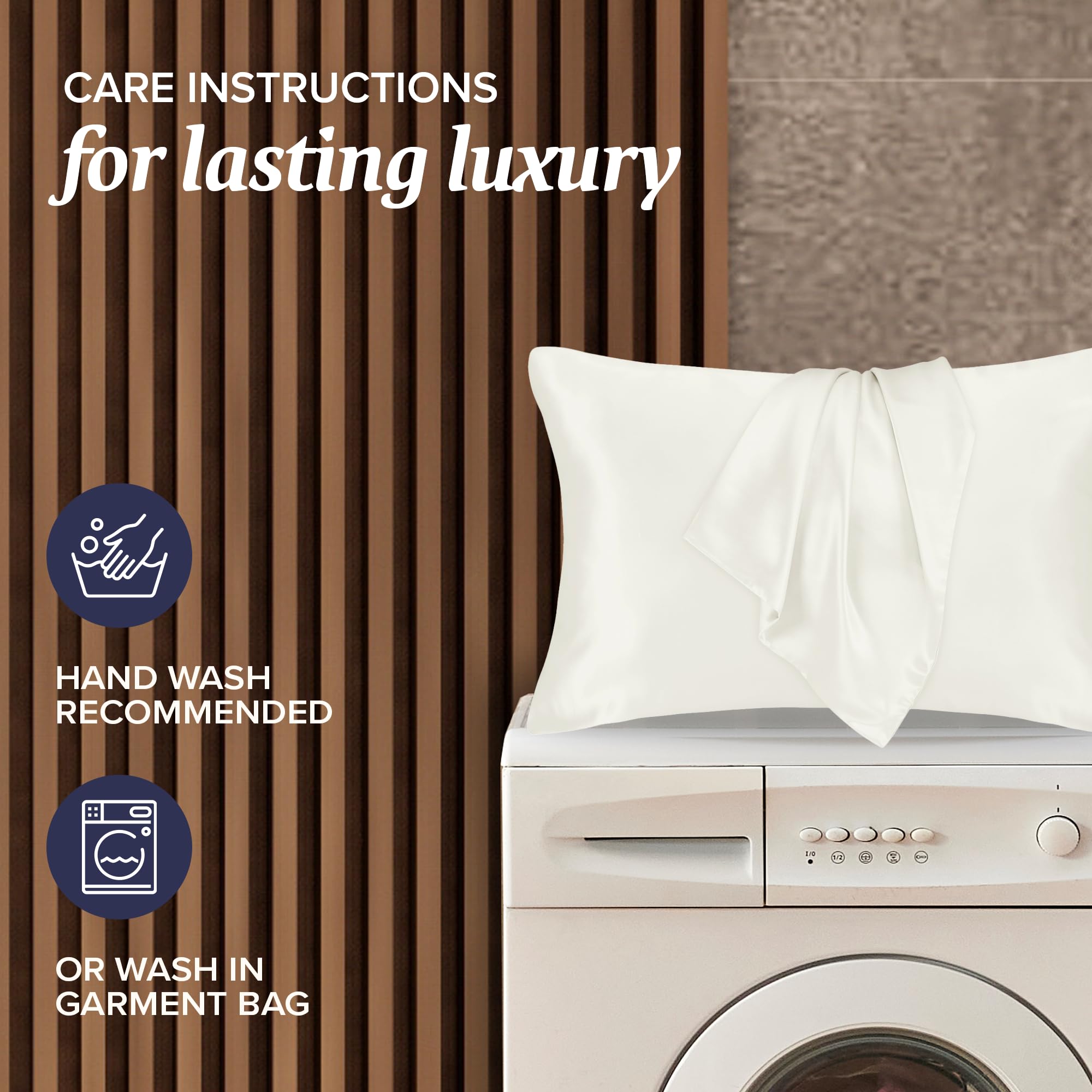 Beckham silk care: gentle wash recommended to preserve luxury feel