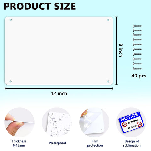 Beclumas sublimation sign blank 12x8 ideal for indoor or outdoor projects.