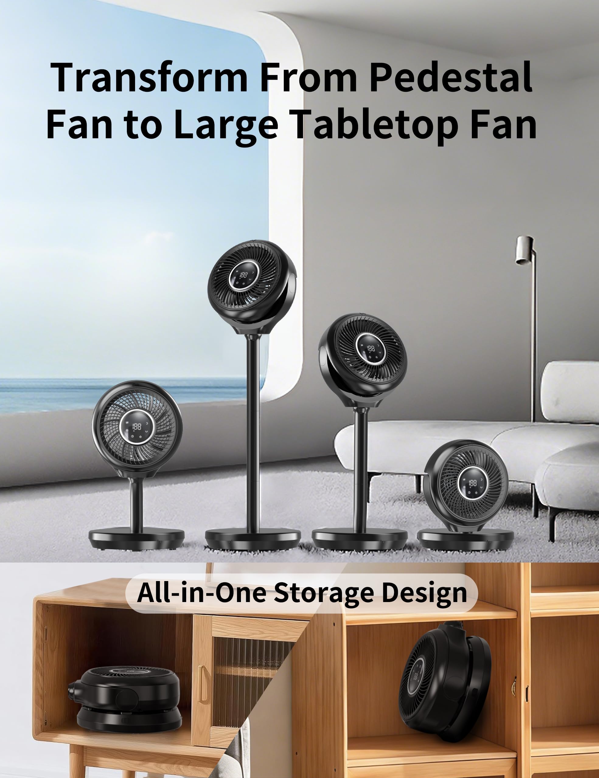 Becvtoz pedestal fan 12-hour timer for automatic shutoff