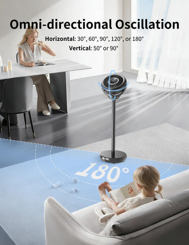 Becvtoz pedestal fan 15 speed settings for precise airflow