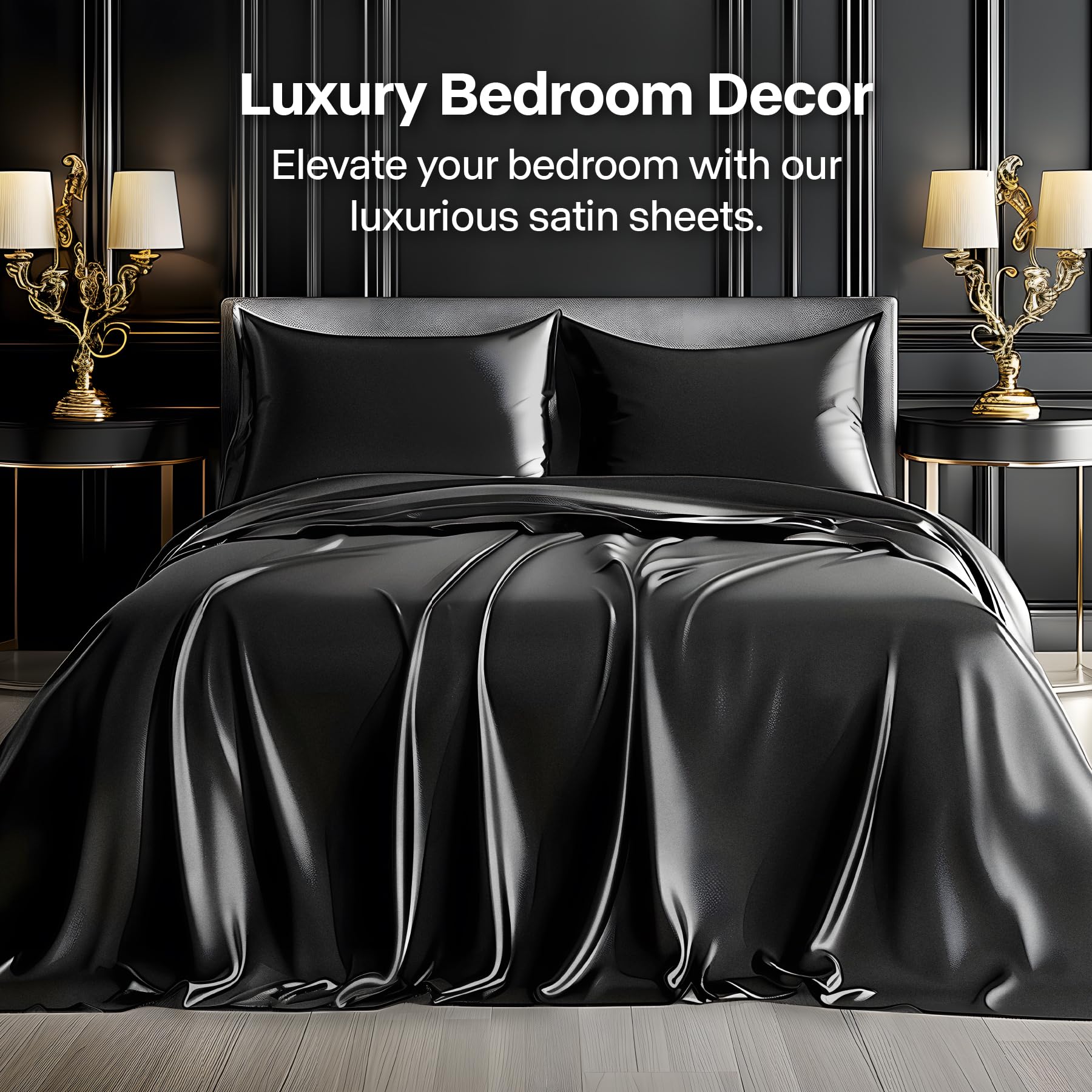 BEDELITE satin sheets deep-pocket fit for secure mattress coverage.