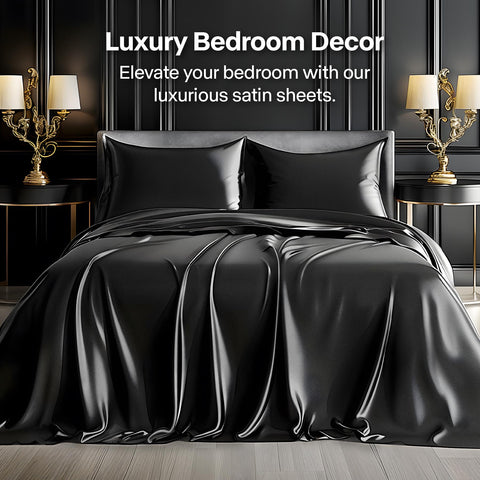 BEDELITE satin sheets deep-pocket fit for secure mattress coverage.