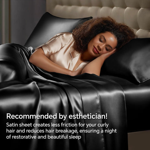 BEDELITE satin sheets silk-like texture close-up weave.