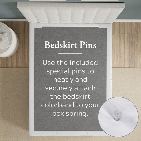 Bed Maker’s Never Lift Bedskirt king-size white model complements any bedding.