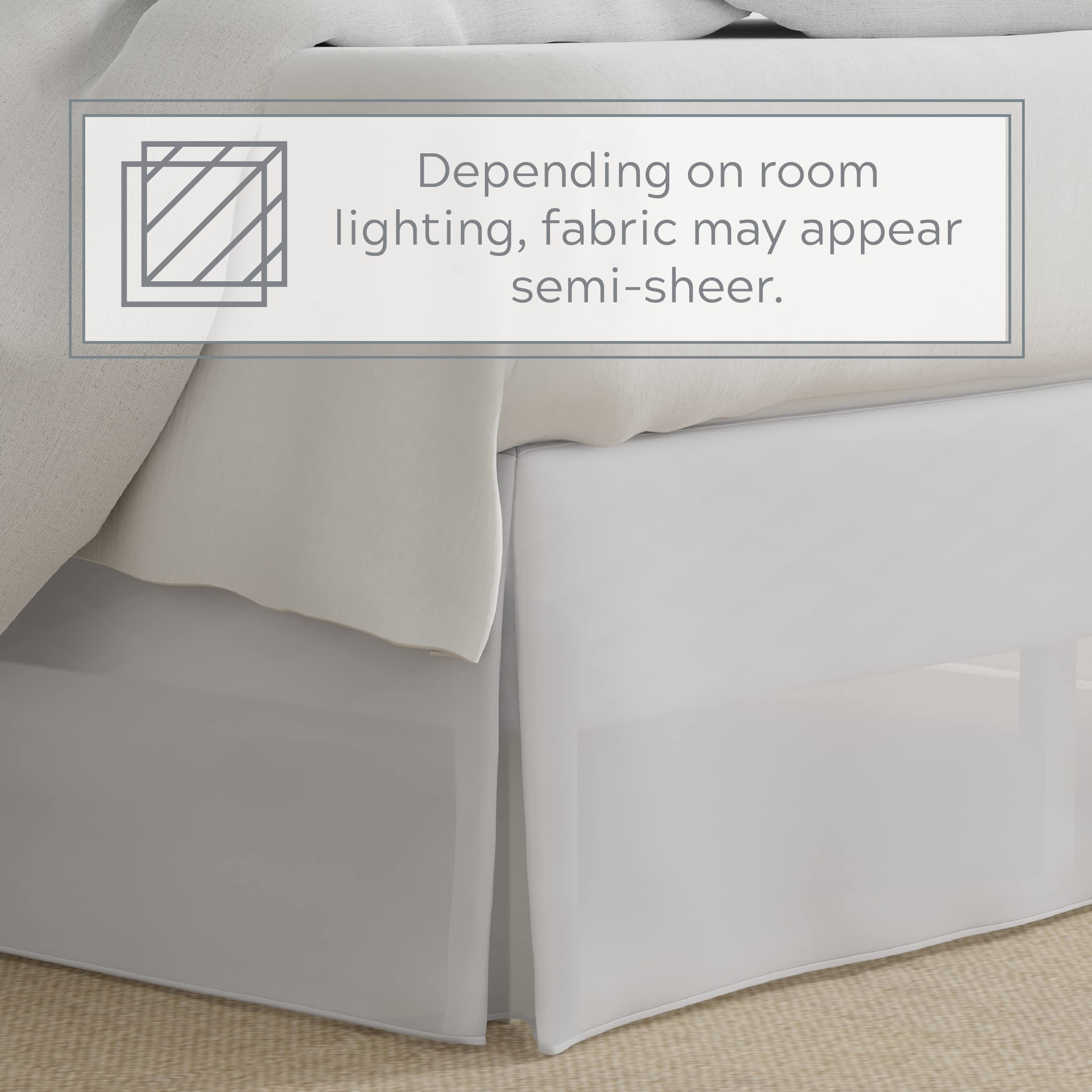 Bed Maker's Never Lift spiral pins secure the bedskirt under the box spring