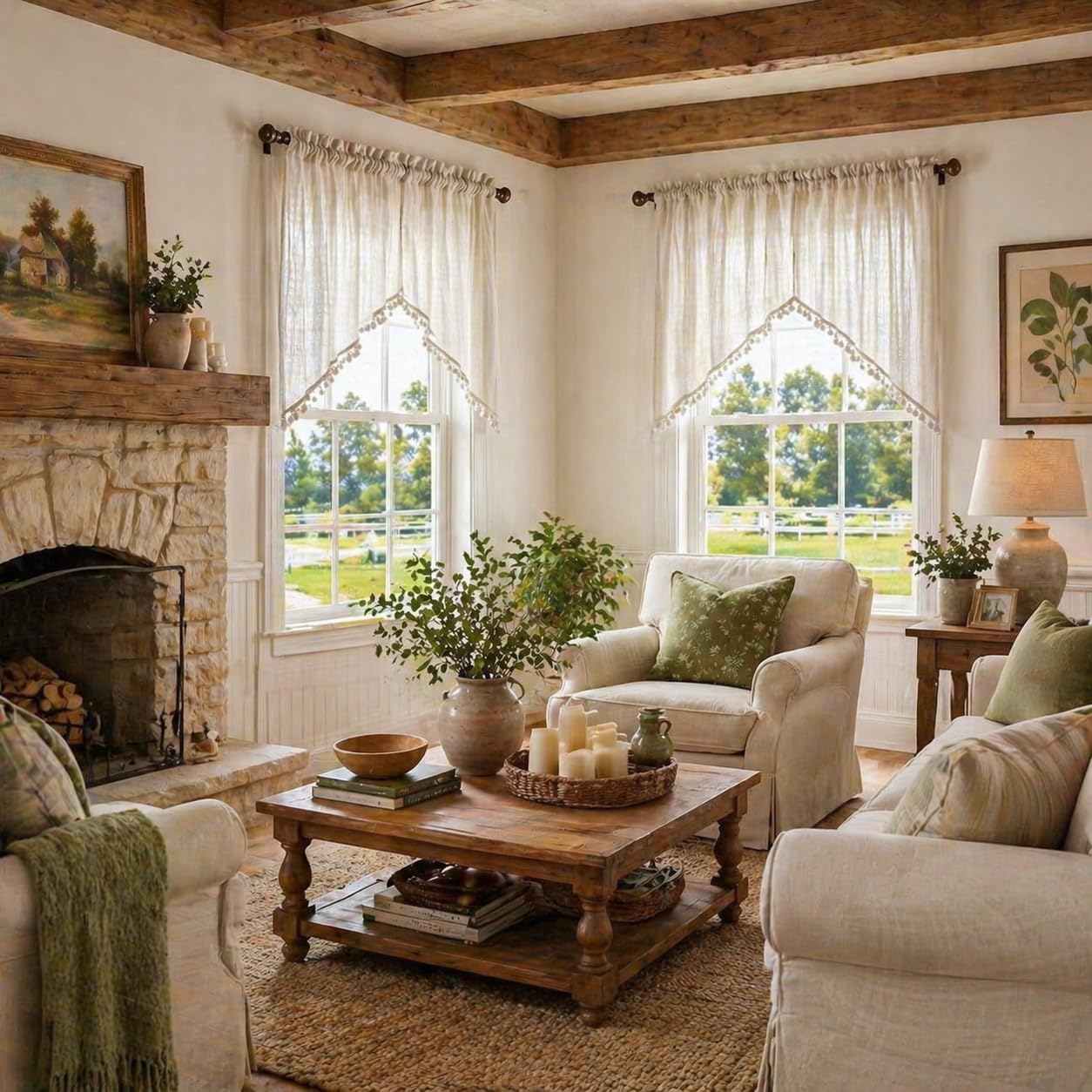 Beda Home 36x36 swag curtain with linen texture drapes beautifully in small windows
