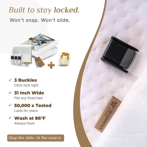 Bedbinder Deluxe Reinforced Clips Soft Materials image adds durability and gentle contact.