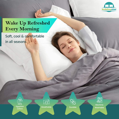 BeddingStar king pillow shams soft sateen finish for a luxurious feel