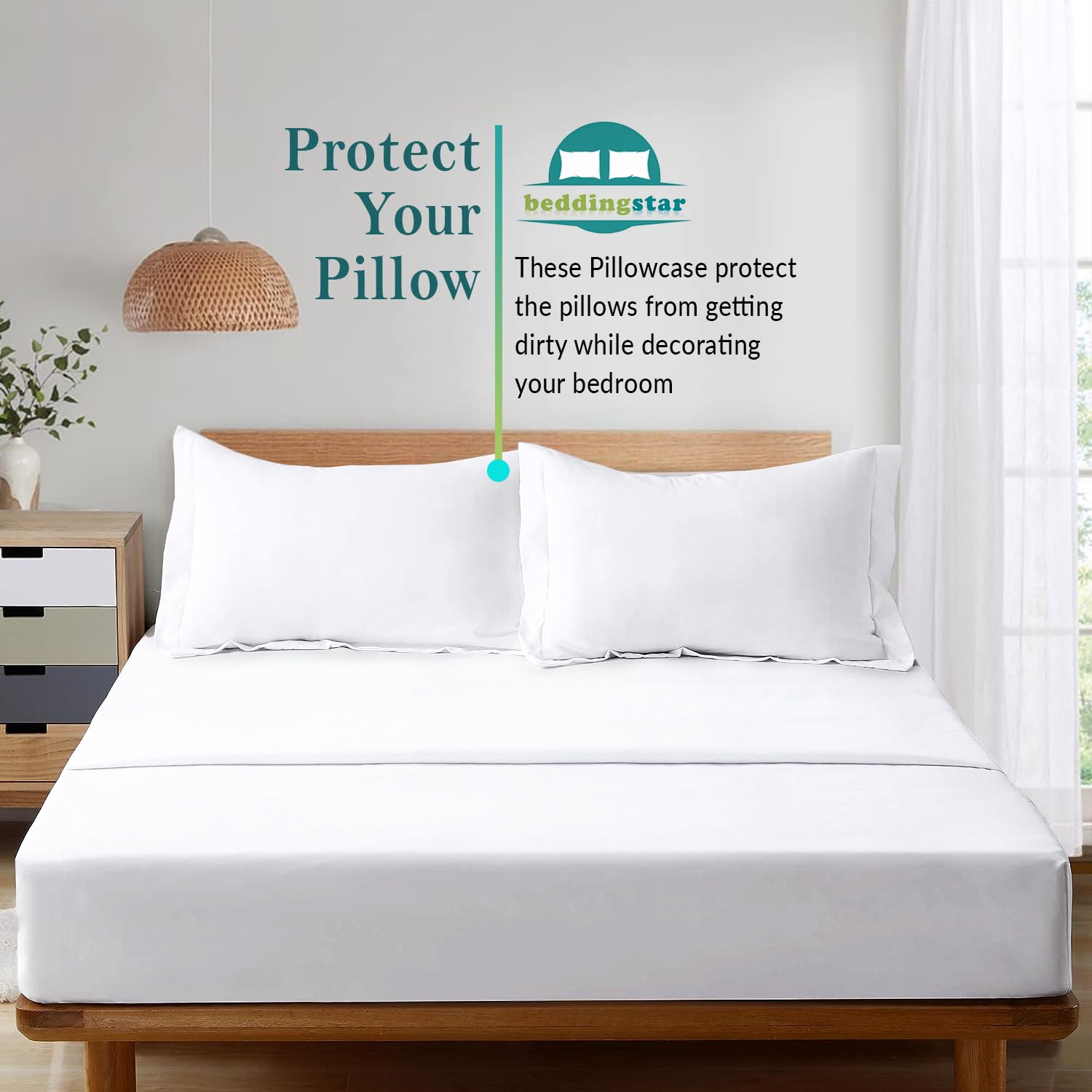 BeddingStar king pillow shams stitching detail highlighting durability