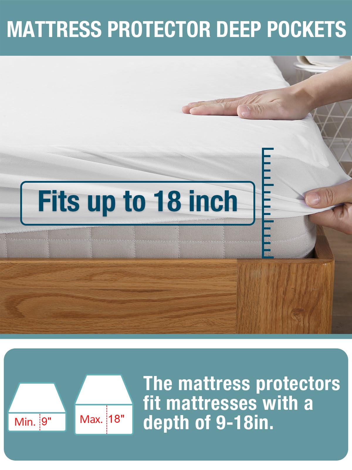 Bedecor 18-inch deep-pocket fit anchors securely on deep mattresses