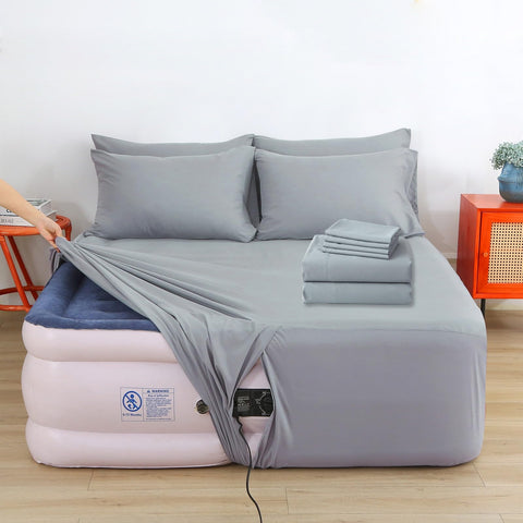 Bedecor air mattress sheet set queen deep pocket design for snug fit.