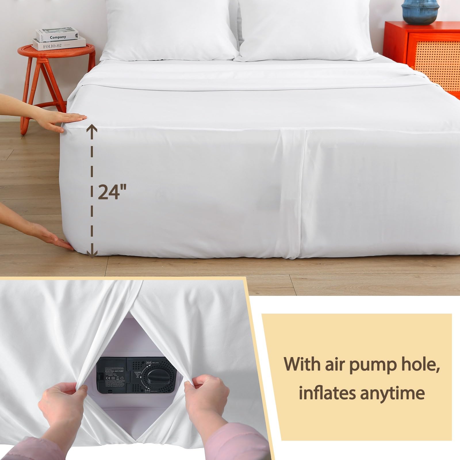 Bedecor air mattress sheet set uses soft-durable material for long-lasting comfort.