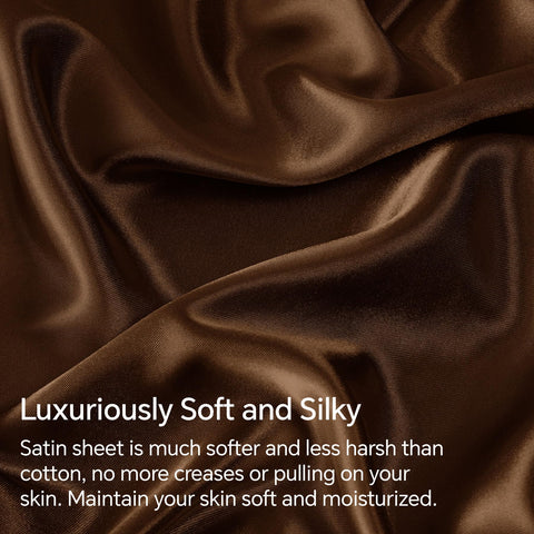 BEDELITE bedroom scene with satin sheets in vibrant color for stylish decor