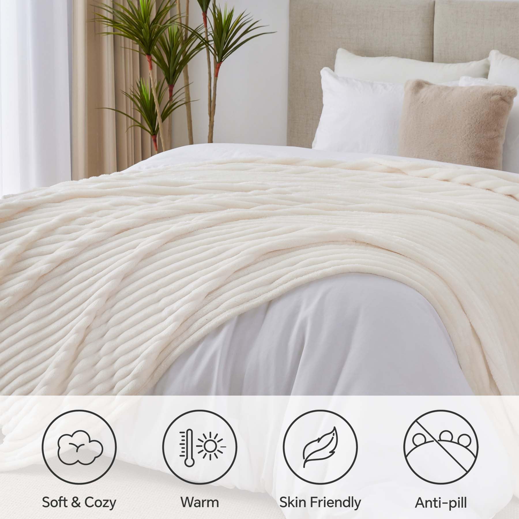 BEDELITE easy-care blanket is machine washable and resists shrinking