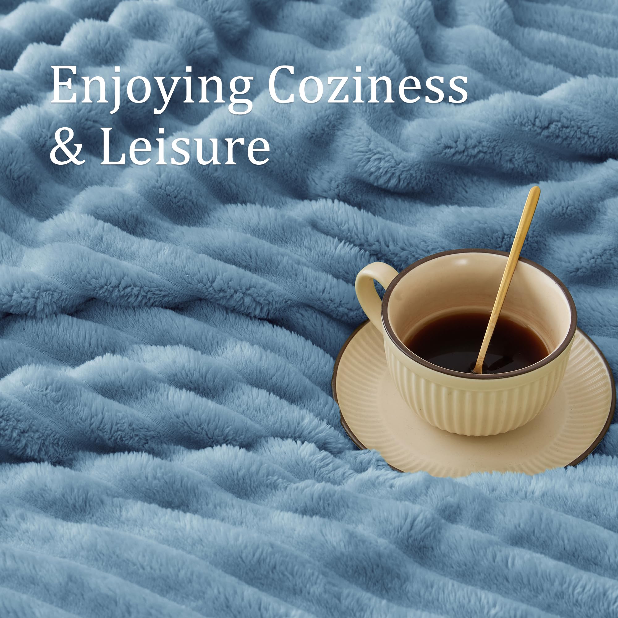 BEDELITE blue throw on couch ideal for relaxed TV time