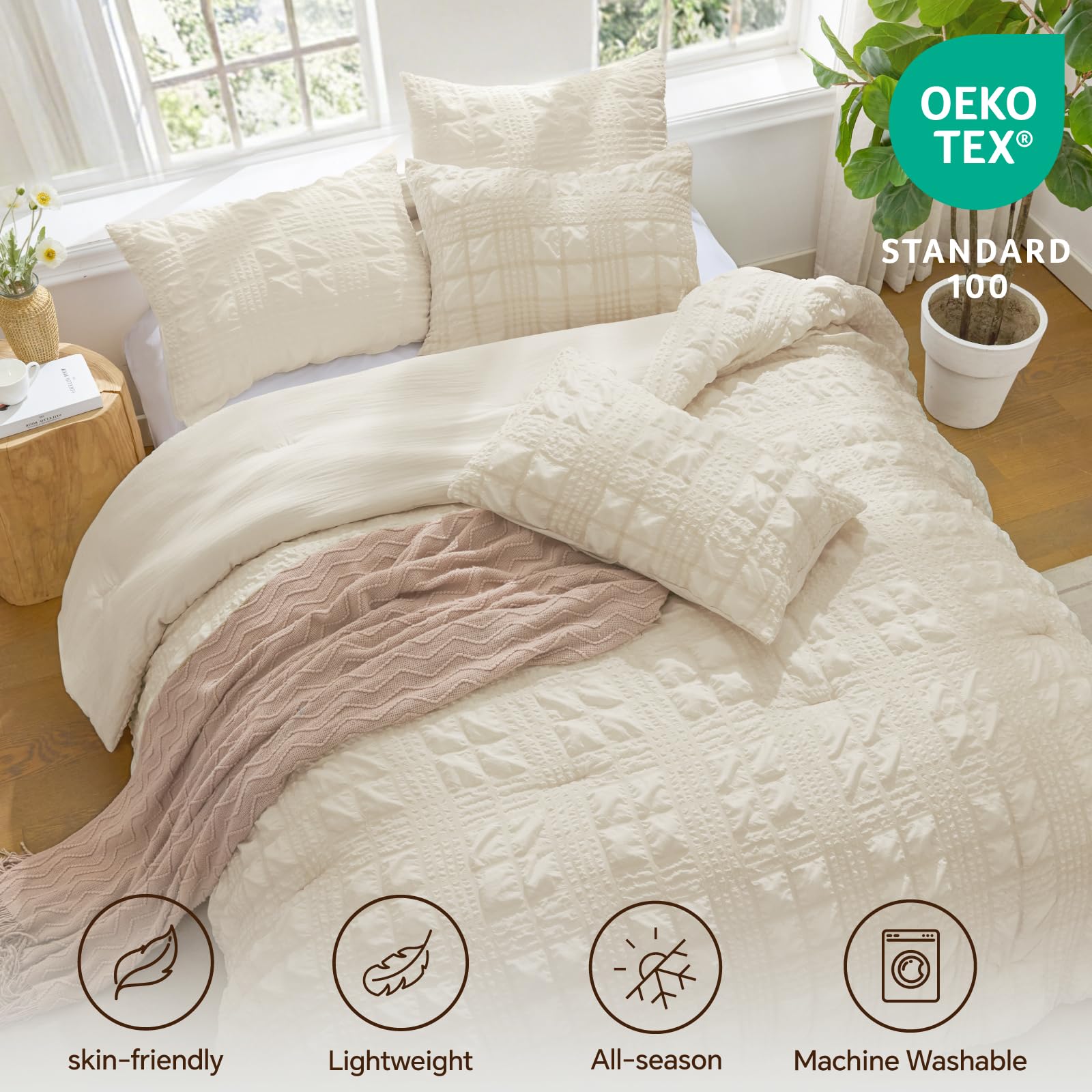 BEDELITE lightweight fluffy comforter provides warmth without heaviness
