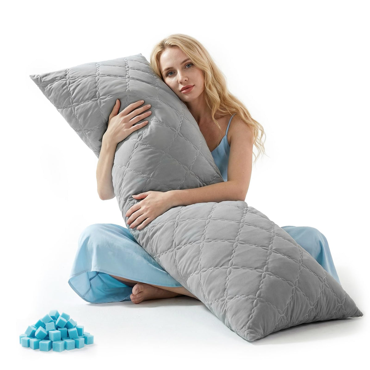 BEDELITE cooling pillow cover close-up shows buttery-soft feel and breathable texture.
