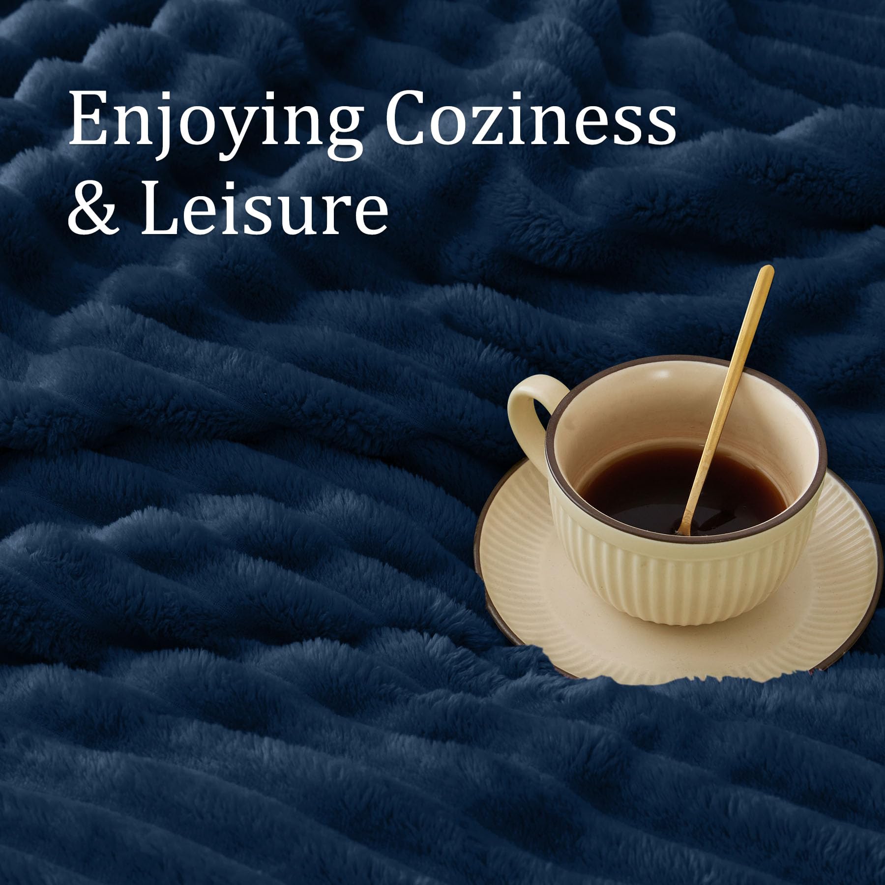 BEDELITE couch-snuggle navy throw perfect for TV time