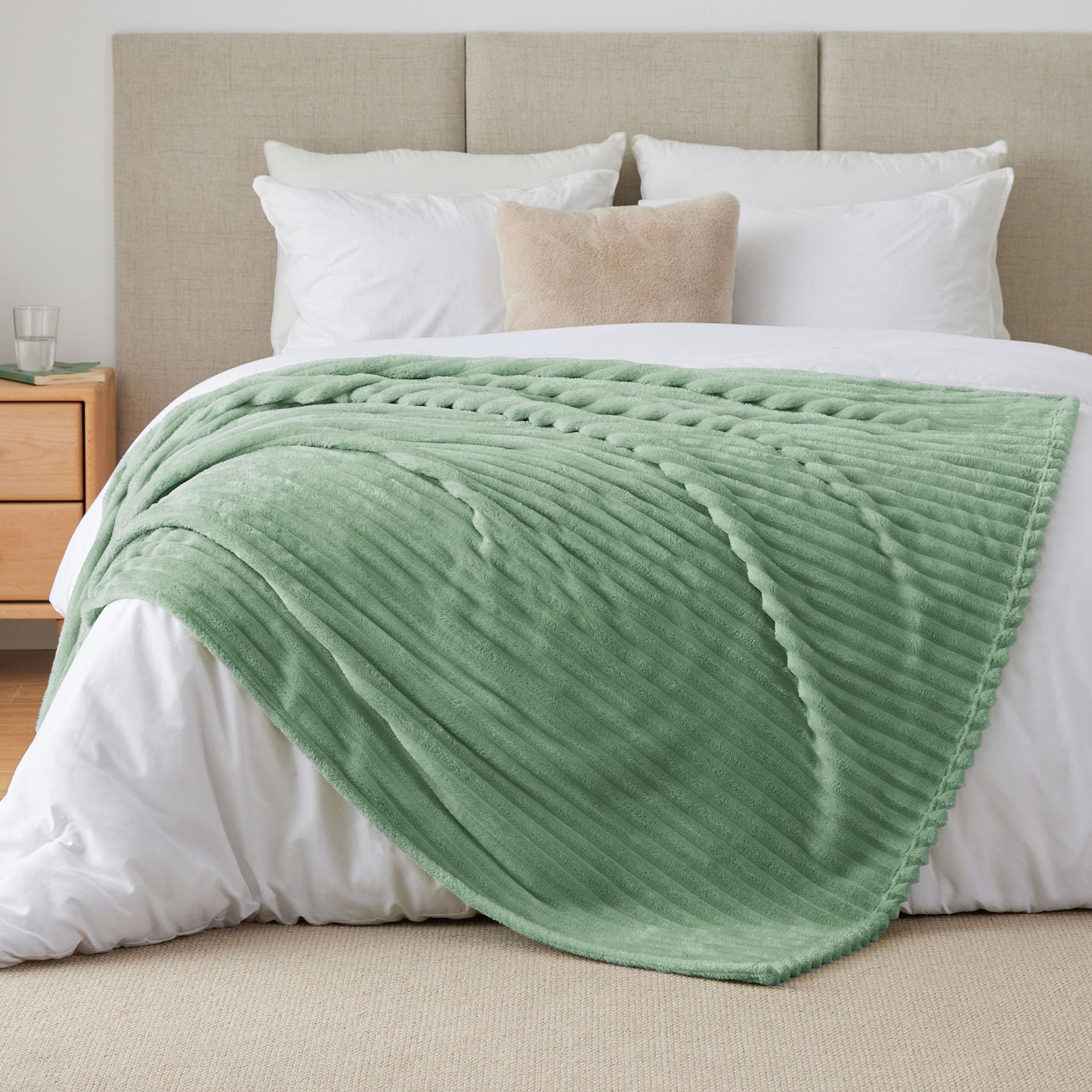 BEDELITE decorative green throw adding style to living room