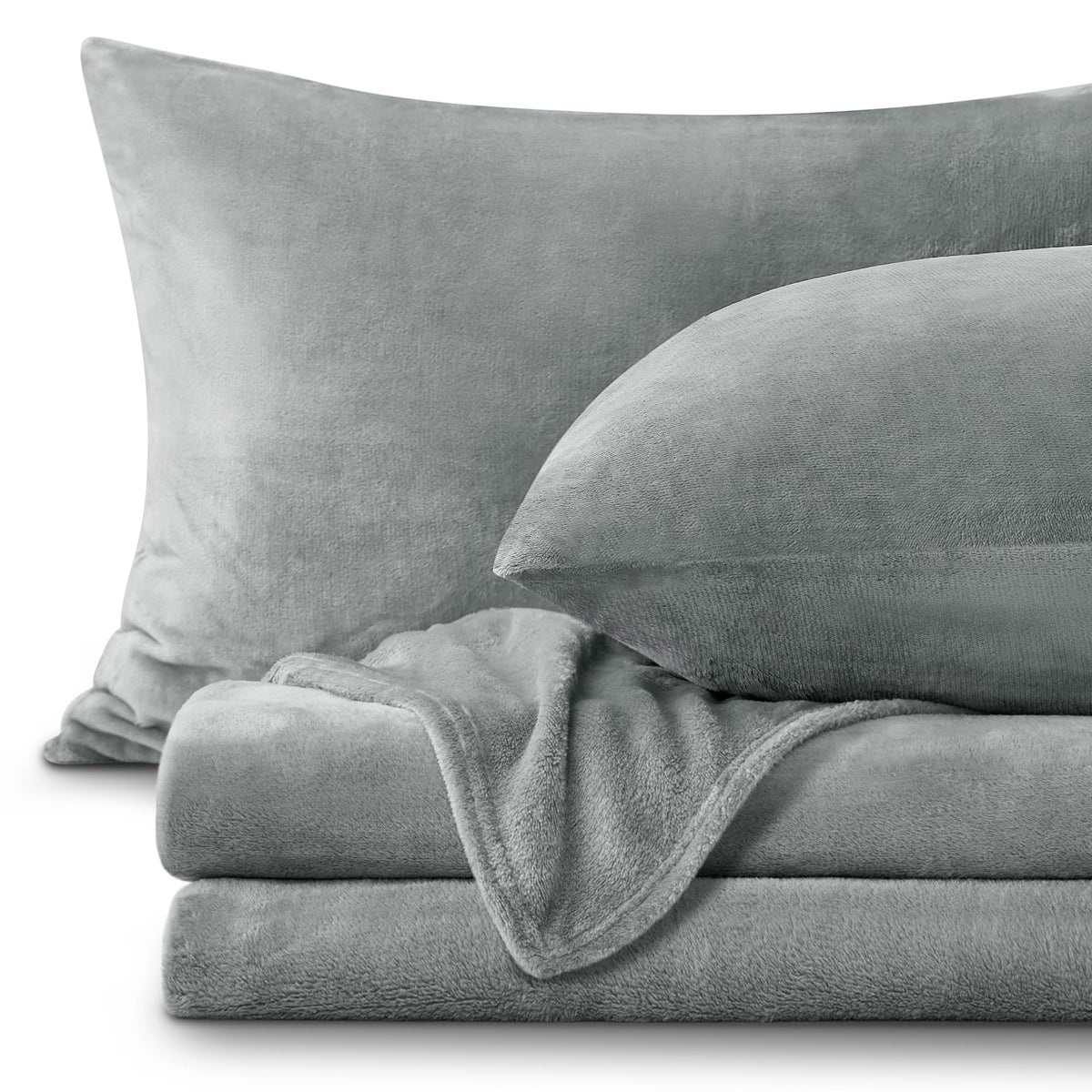 BEDELITE flannel sheets king grey close-up texture highlighting softness