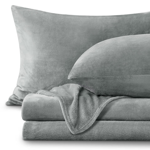 BEDELITE flannel sheets king grey close-up texture highlighting softness