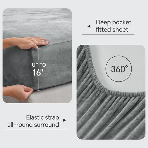 BEDELITE fitted sheet with 16-inch deep pocket fitting mattress securely