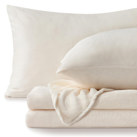 BEDELITE flannel sheets queen white on bed delivering cozy warmth and breathability
