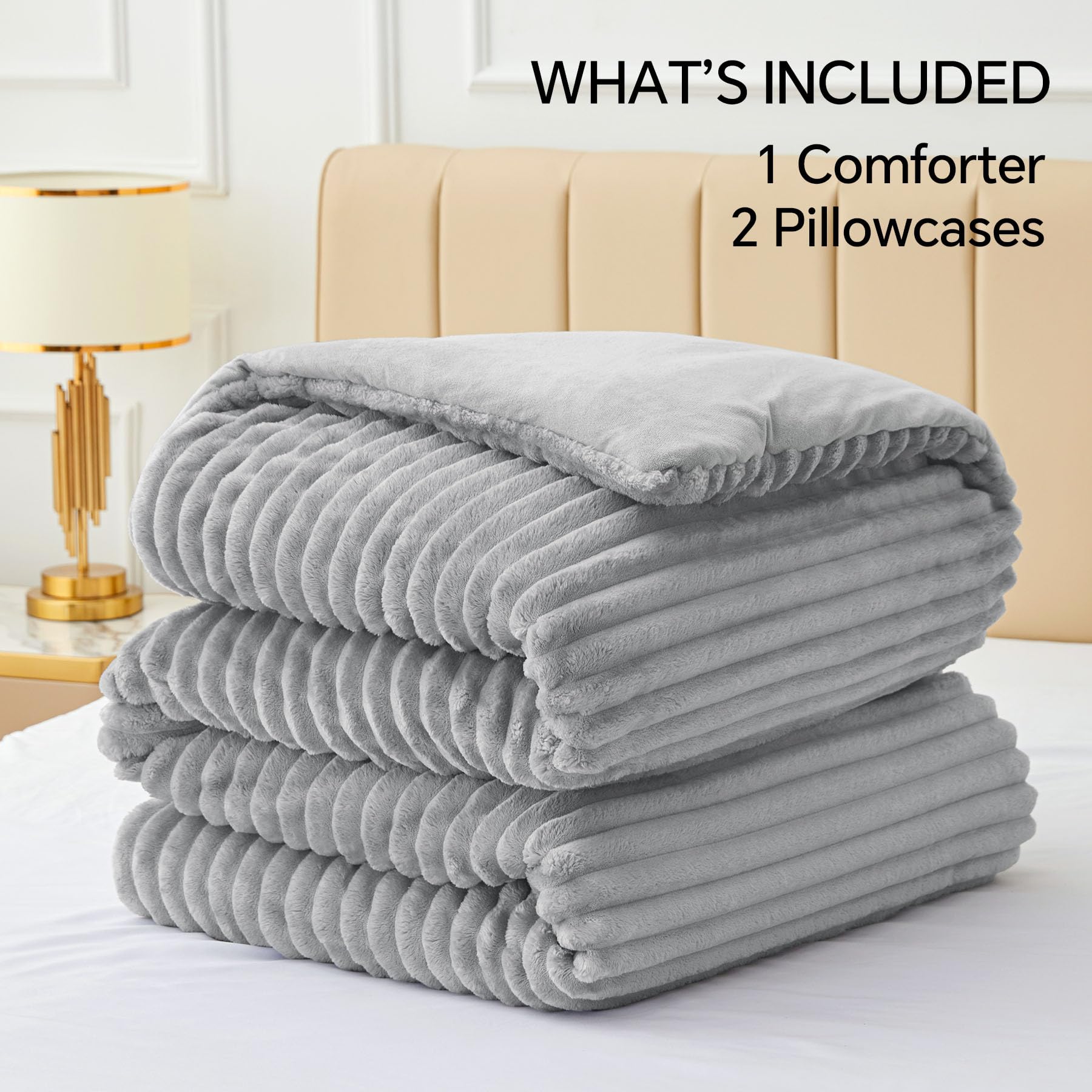 BEDELITE fleece king comforter in bedroom demonstrates versatile styling