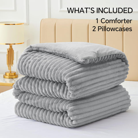 BEDELITE fleece king comforter in bedroom demonstrates versatile styling