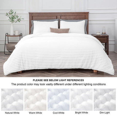 Bright white plush adds a luxe touch to any bedroom