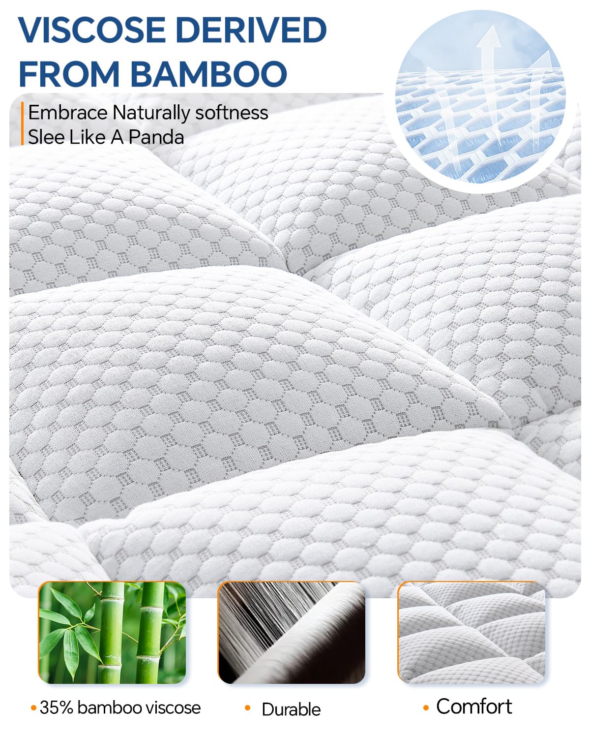 BEDELITE king pillow-top-cover adds plush comfort and easy care.