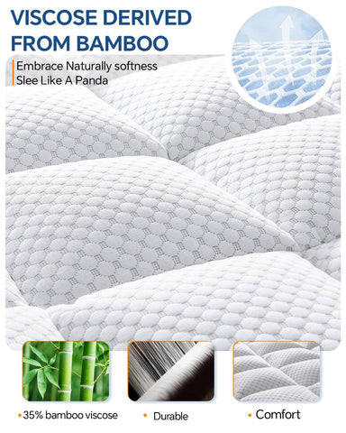 BEDELITE king pillow-top-cover adds plush comfort and easy care.